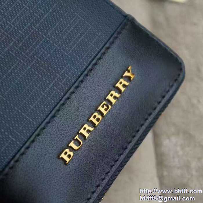 新作入荷100%新品2017高級な印象 burberry バーバリーコピー3996189 4100b 長財布 チェック メンズ財布 ネイビー