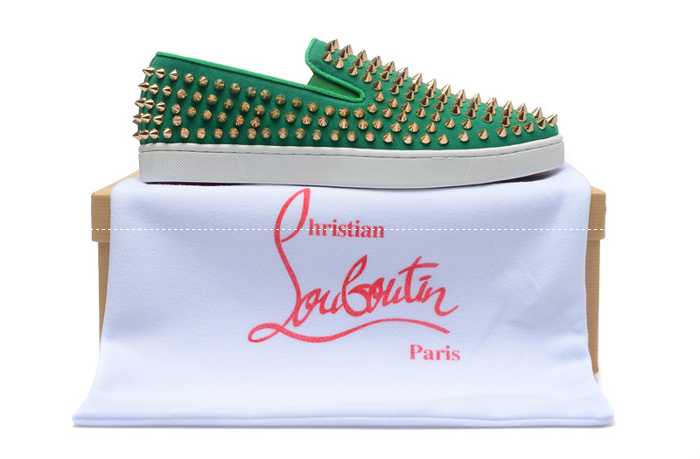 超人気な専門店2017秋冬物セレブ風Christian louboutinクリスチャンルブタン偽物 スニーカー グリーン コピー靴 スパイク シューズ