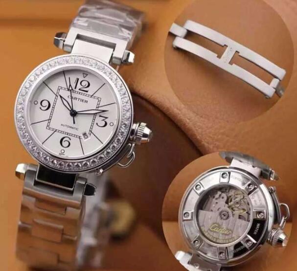 低価格 cartier カルティエ ミスパシャ レディース 視認性が高い腕時計 w3140007 ステンレス シルバー文字盤 