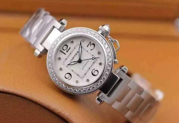 低価格 cartier カルティエ ミスパシャ レディース 視認性が高い腕時計 w3140007 ステンレス シルバー文字盤 