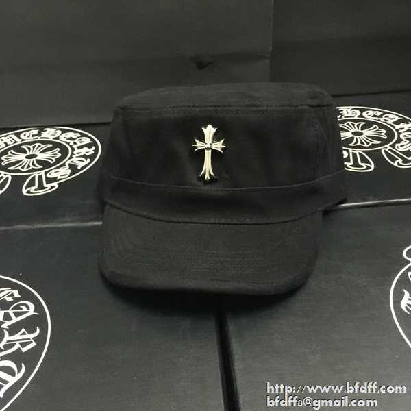 割引セールCHROME heartsクロムハーツコピー キャップ 帽子 ベースボールキャップ 金具ロゴ付き ブラック