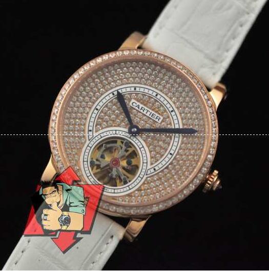 人気通販Cartierカルティエスーパーコピー腕時計 ダイヤモンド付き レディースウォッチ クオーツ時計 ホワイトレザーベルト ゴルード