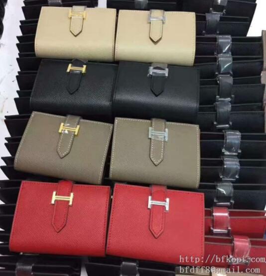 上質なエルメス財布二つ折りミニ財布 hermes 札入れフラップウォレットプレゼント4色可選 