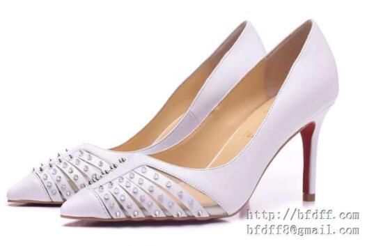 爽やかなルブタンパンプスコピースパイクスパンプスCHRISTIAN louboutinハイヒールolオフィスホワイト