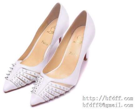 爽やかなルブタンパンプスコピースパイクスパンプスCHRISTIAN louboutinハイヒールolオフィスホワイト