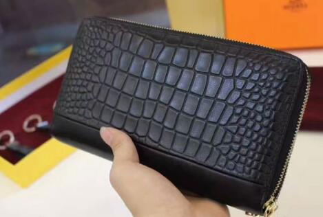 上品 エルメス財布メンズ ラウンドファスナーウォレットhermes クロコダイル レザープレゼント