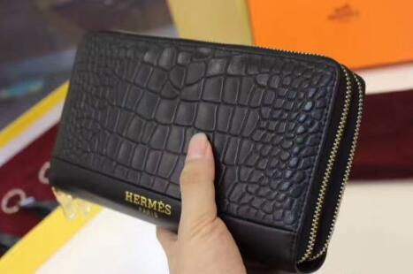上品 エルメス財布メンズ ラウンドファスナーウォレットhermes クロコダイル レザープレゼント