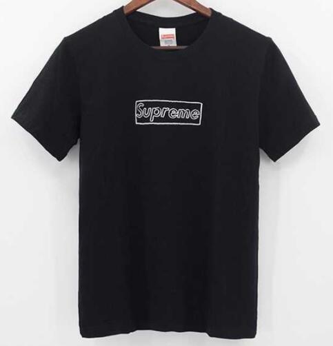 お得セール シュプリームtシャツ激安supremeプリント半袖ｔシャツクールネックブラック