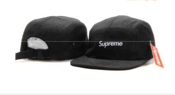 supreme シュプリームロゴ パネル キャップ ユニセックス ブラック サイズ調節 帽子 定番人気