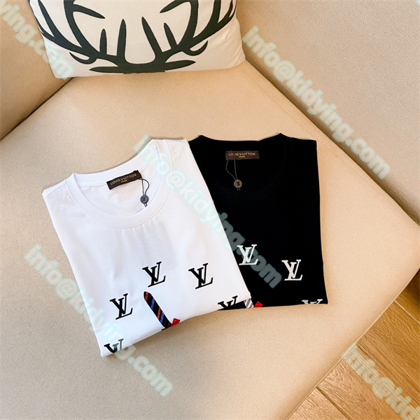 ルイ ヴィトン メンズ ｔシャツ LVロゴ 激安  ヴィトン コピー 偽物