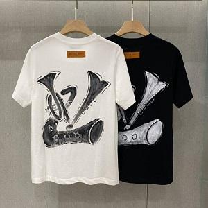 LOUIS VUITTON新作半袖Ｔシャツスーパーコピー黒色白色ルイ ヴィトン