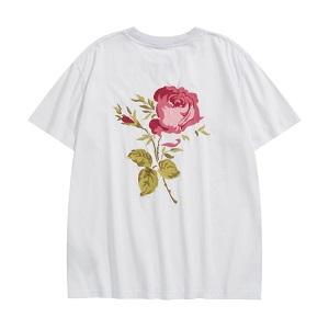 DIOR x Jardin半袖ローズ刺繍Tシャツ2色選びディ...