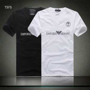 ランキング商品 2015春夏物 ARMANI アルマーニ 半袖Tシャツ 2色可選