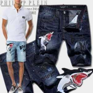 大好評? 2016春夏 フィリッププレイン PHILIPP PLEIN ショートパンツ ダメージ加工