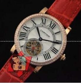 機械式カルティエ、 Cartierのレッドレディース腕時計.