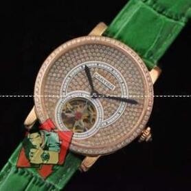 手首に馴染むCartier、カルティエのダイヤモンド満喫の2針レディース腕時計.