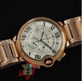 超激得限定セールのレディース バロン ブルーSM 日付付きクォーツ カルティエ 時計 コピー Cartier 腕時計 ステンレス ホワイトとゴールド文字盤.