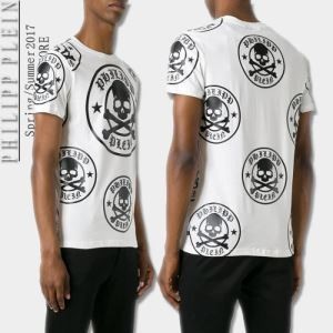 2017 2色可選 PHILIPP PLEIN フィリッププレイン 半袖Tシャツ スタイルアップ効果