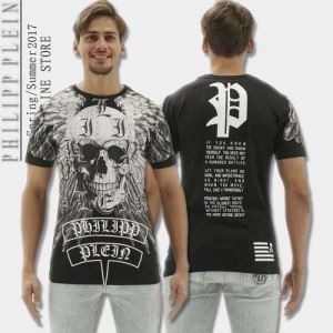 肌に馴染みやすい 半袖Tシャツ 3色可選 17春夏 PHILIPP PLEIN フィリッププレイン 爆買い品質保証