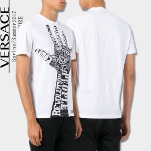 柔らかい手触り 2017 半袖Tシャツ お洒落な存在感 VERSACE ヴェルサーチ 2色可選