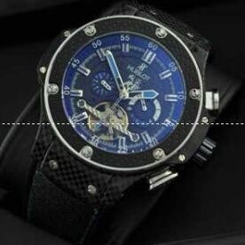 ウブロビッグバン メンズ腕時計 ブラック カーボンダイヤル ラバーストラップ 411.HX.1170.RX  Hublotメンズ 腕時計.