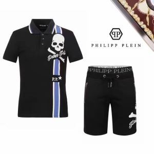 ★安心★追跡付  2017春夏 フィリッププレイン PHILIPP PLEIN 半袖 上下セット 3色可選