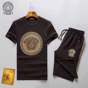 ヴェルサーチ3色可選 VERSACE 半袖Tシャツ 上下セッ...