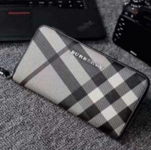 落ち着いた見た目 バーバリー財布 メンズ BURBERRY スモークトチェック ウォレット ラウンドファスナー