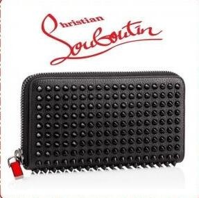 機能性も抜群2017新作Christian Louboutinクリスチャンルブタンコピー1175099 B078 BLACK/GUNMETALスパイク財布　長財布　ブラック.