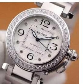 低価格　CARTIER カルティエ ミスパシャ レディース 視認性が高い腕時計  W3140007 ステンレス シルバー文字盤