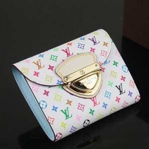 超激得高品質LOUIS VUITTON ルイ ヴィトン コピー レザー　ロゴ付き　レディースミニ財布　三つ折り短財布　ホワイト