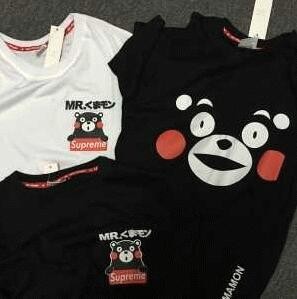 可愛いシュプリームＴシャツBOX LOGO プリントくまモンSUPREME半袖Tシャツクールネック2色可選