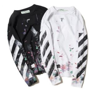 男女兼用 2017秋冬 シンプルなデザイン Off-White オフホワイト 2色可選 首胸ロゴ