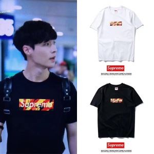 SUPREME 18夏季超人気 シュプリーム コピー 半袖Tシャツ クルーネック シュプリームボックスロゴ レインボー柄 男女兼用