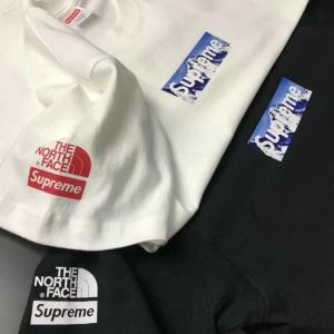 シュプリーム18夏季 Supreme×The North Faceマウンテン 半袖Tシャツ クラシックロゴ クルーネック 2色可選