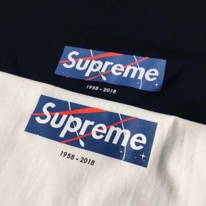 トレンド SUPREME x NASA ボックスロゴプリント半袖Ｔシャツシュプリームクールネック２色可選