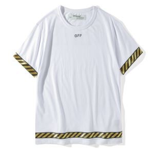 2017年春夏 OFF-WHITEＴシャツ通販 オフホワイトプリント半袖クールネックＴシャツ２色可選