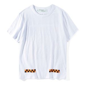 格好いい オフホワイト通販半袖Ｔシャツ OFF-WHITE 丸首 モザイクプリントＴシャツ2色可選択