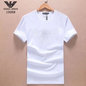 シンプルなアルマーニＴシャツ通販ARMANIクールネックプリントロゴ半袖インナーカットソー３色可選