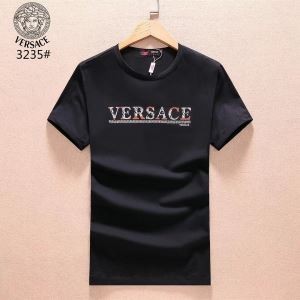 夏ファションアイテムヴェルサーチｔシャツメンズコットンクルーネック半袖Tシャツ