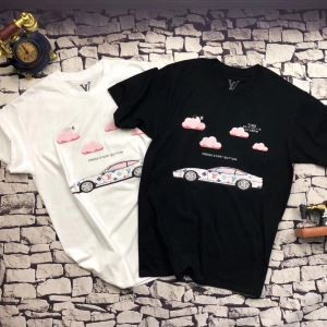 車 ピンク雲 プリント Ｔシャツ ルイ ヴィトン 好評品 可...