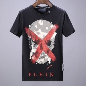 ブラック ホワイト 2色展開 スカル プリント フィリッププレイン Ｔシャツ メンズブランド PHILIPP PLEIN ファション 人気セール高品質