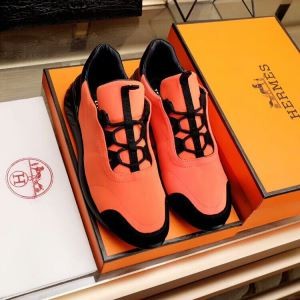 5月最新入荷HERMES 偽物 スニーカー エルメス コピー オレンジ 限定色 圧倒的な新作 潮流 running 靴