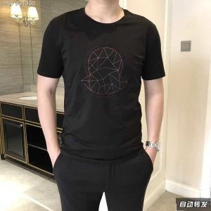 モングレール激安ロゴＴシャツメンズファッション半袖コットンＴシャツクルーネック2色可選
