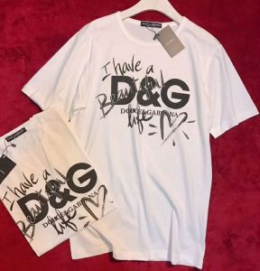 2018最新コレクションドルチェ＆ガッバーナｔシャツコピーDolce&Gabbanaホワイトレディースクルーネック半袖Tシャツトップス