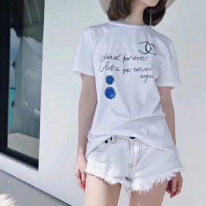 現代的な印象CHANELｔシャツコピーレディースカジュアルプリントHOTお買い得シャネルクルーネック半袖Tシャツ