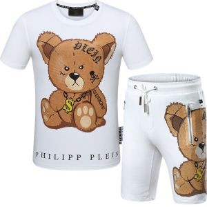 フィリッププレイン最近売れたアイテム2色可選半袖Ｔシャツ PHILIPP PLEIN 上下セット