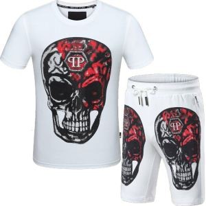 2018SS新作登場フィリッププレイン PHILIPP PLEIN 爽やかな印象 半袖セットアップ 2色可選