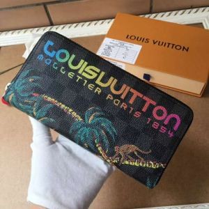 海外セレブ定番愛用LOUIS VUITTONルイヴィトンコピー人気プリントビジネス用メンズ長財布