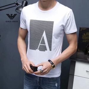 【2018新作】アルマーニ Ｔシャツ メンズ サイズ感良さ ファション ARMANI 限定 定番ロゴ 人気 トップス 夏
